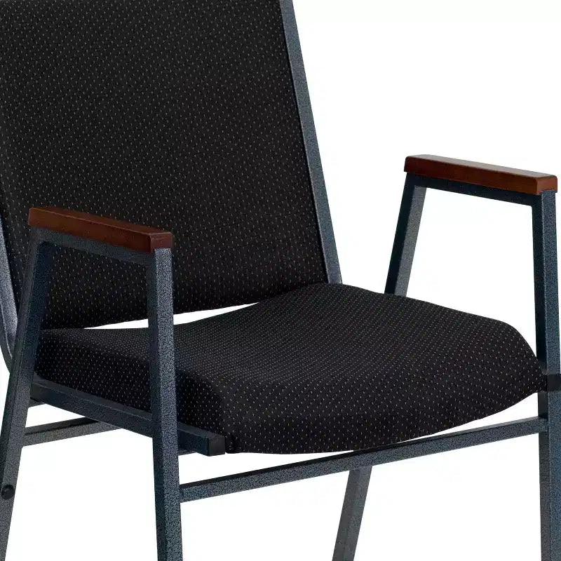 Emma and Oliver Heavy Duty Reception/Guest Stack Chair with Arms