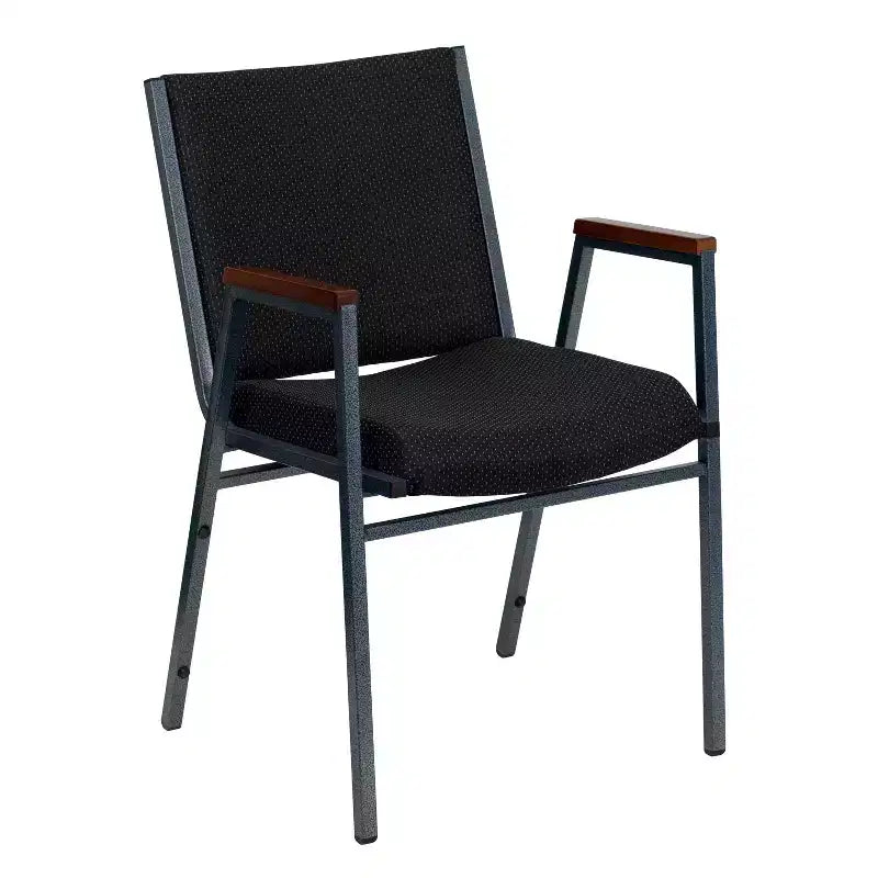 Emma and Oliver Heavy Duty Reception/Guest Stack Chair with Arms