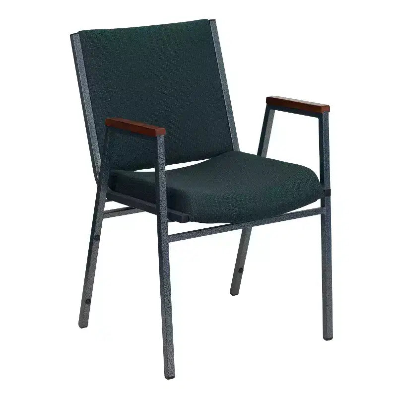 Emma and Oliver Heavy Duty Reception/Guest Stack Chair with Arms