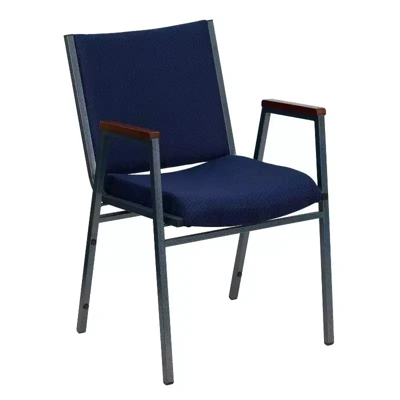 Emma and Oliver Heavy Duty Reception/Guest Stack Chair with Arms