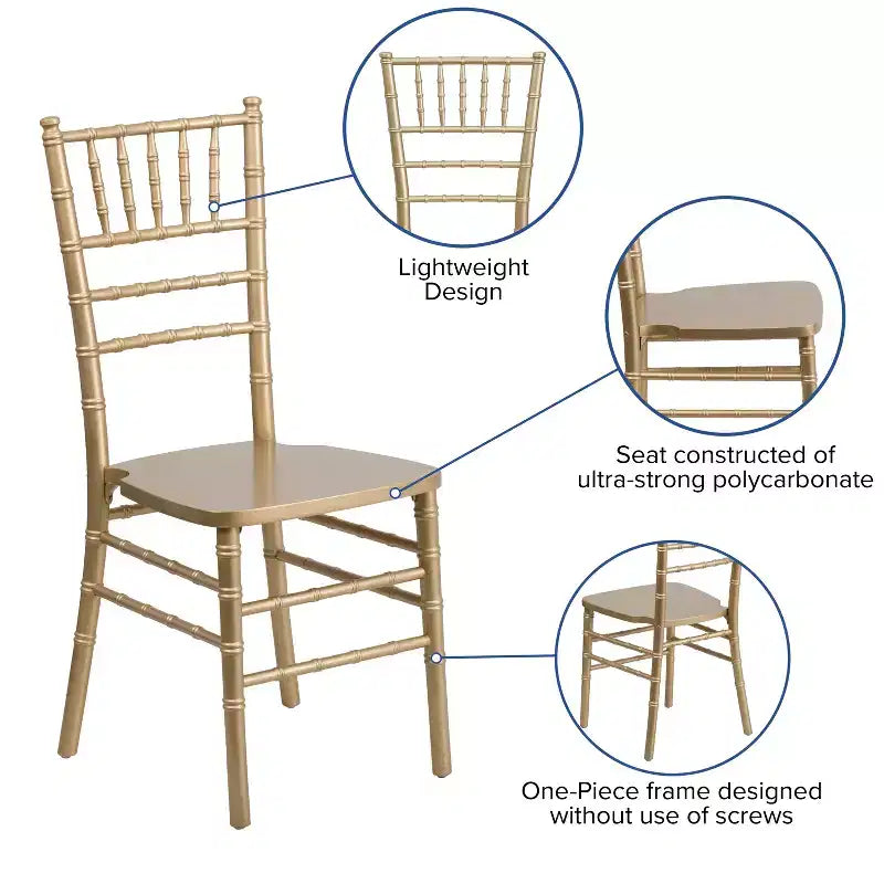 Emma and Oliver Wedding & Event Wood Chiavari Dining Chair