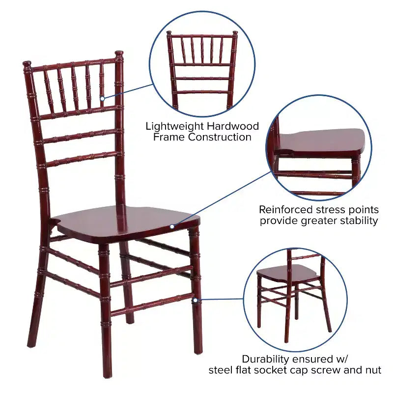 Emma and Oliver Wedding & Event Wood Chiavari Dining Chair