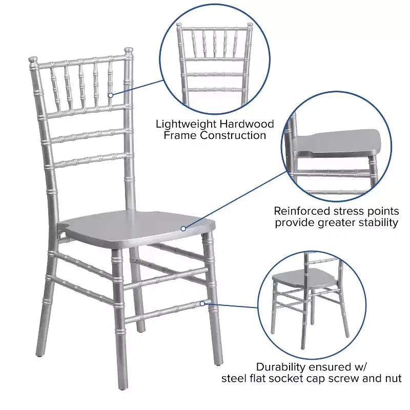 Emma and Oliver Wedding & Event Wood Chiavari Dining Chair