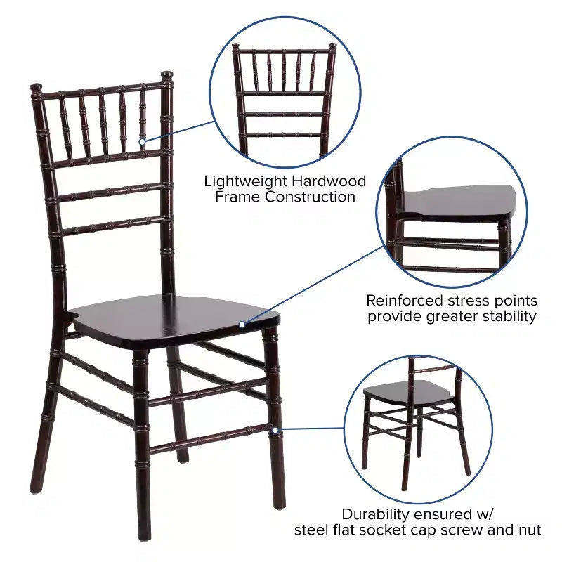 Emma and Oliver Wedding & Event Wood Chiavari Dining Chair