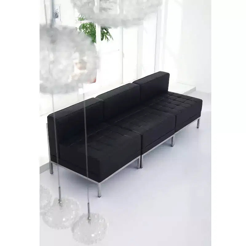 Emma and Oliver Contemporary Leather Reception Modular Middle Chair