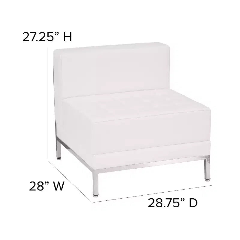 Emma and Oliver Contemporary Leather Reception Modular Middle Chair