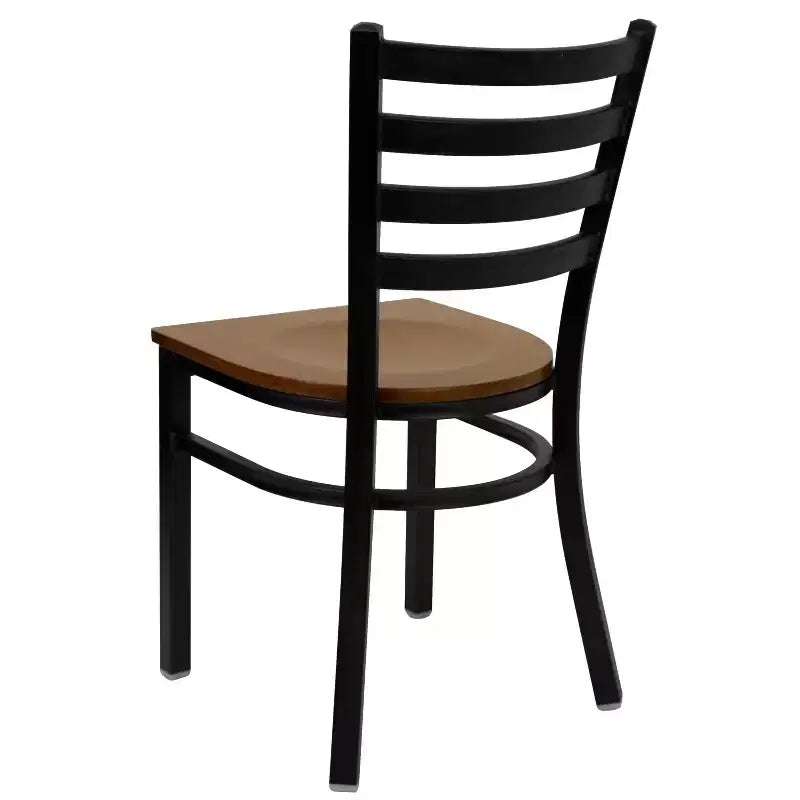 Emma and Oliver Black Ladder Back Metal Restaurant Dining Chair