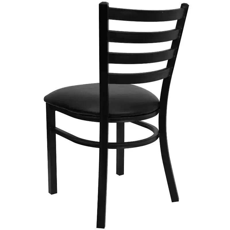 Emma and Oliver Black Ladder Back Metal Restaurant Dining Chair