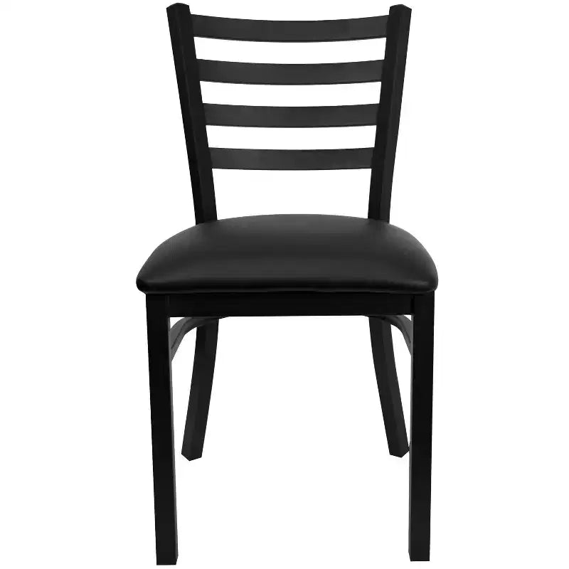 Emma and Oliver Black Ladder Back Metal Restaurant Dining Chair