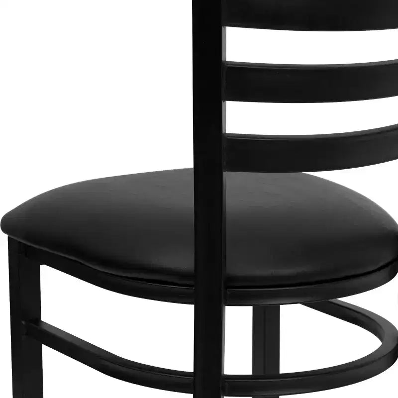 Emma and Oliver Black Ladder Back Metal Restaurant Dining Chair