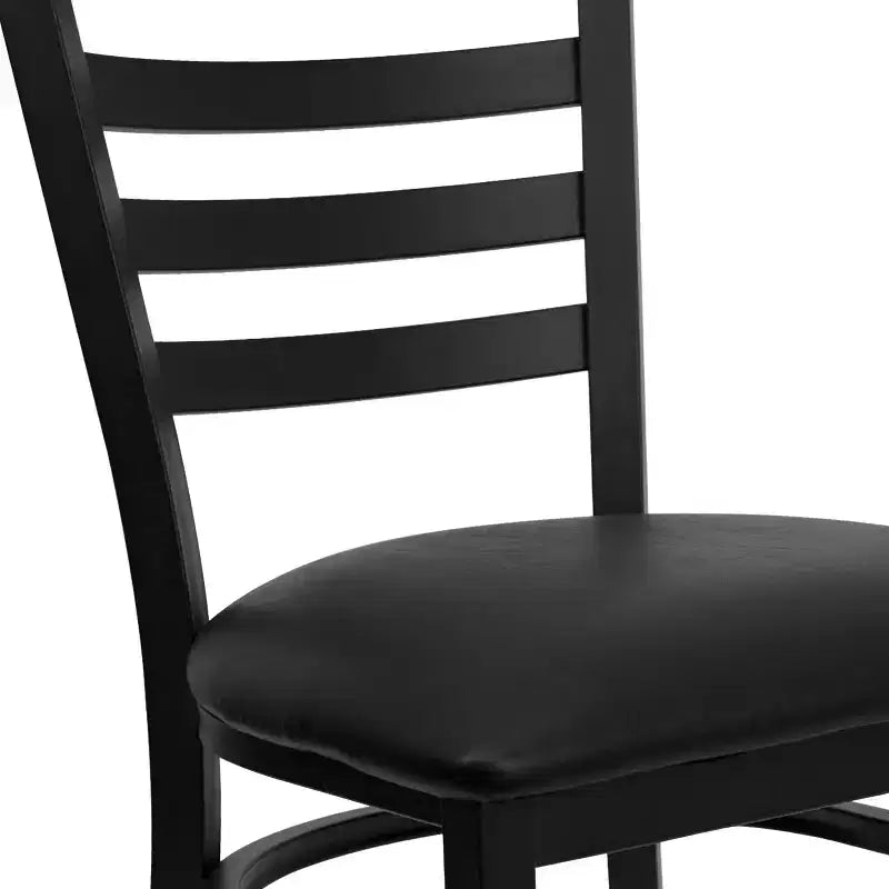Emma and Oliver Black Ladder Back Metal Restaurant Dining Chair