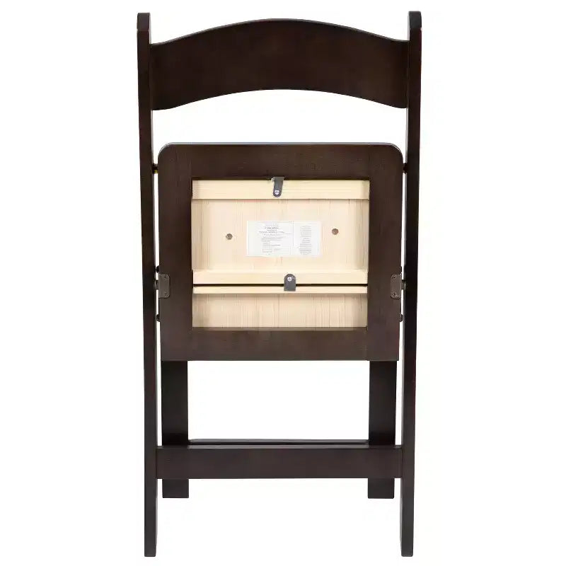 Emma and Oliver Chocolate Wood Folding Chair with Detachable Vinyl Padded Seat