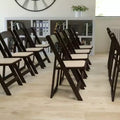 Emma and Oliver Chocolate Wood Folding Chair with Detachable Vinyl Padded Seat