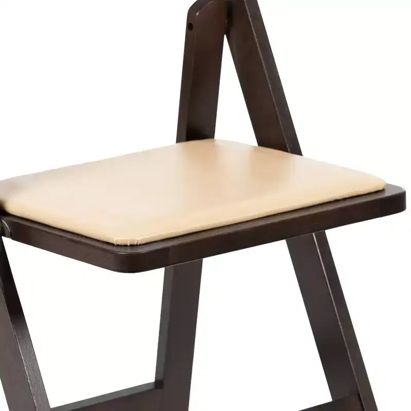 Emma and Oliver Chocolate Wood Folding Chair with Detachable Vinyl Padded Seat