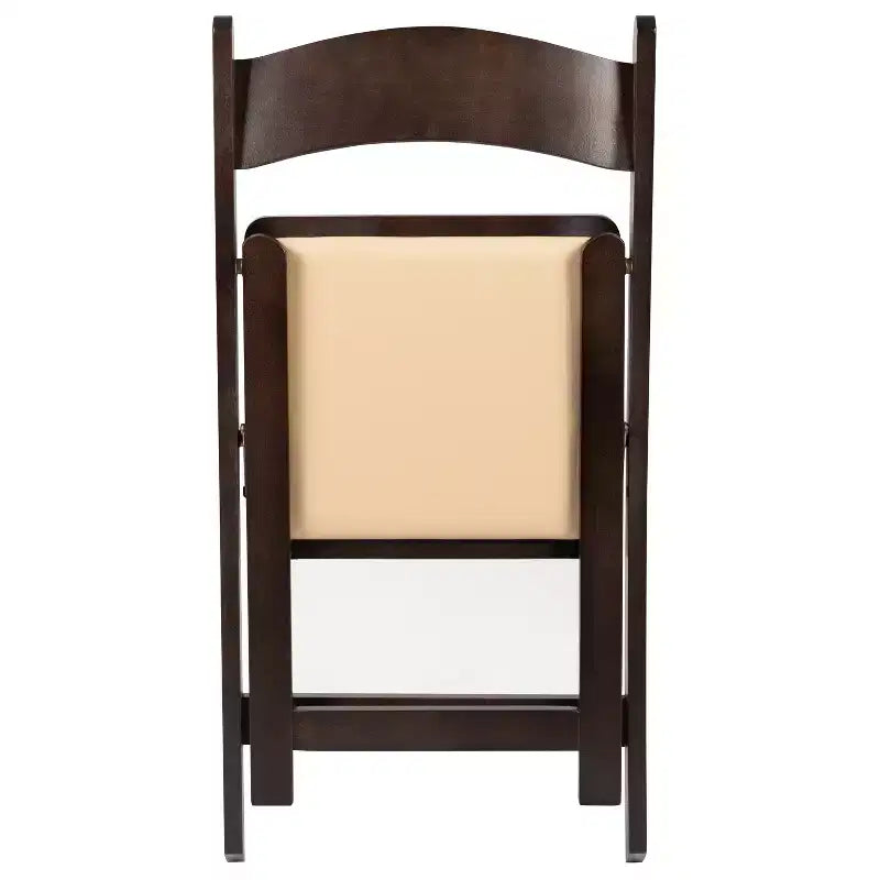 Emma and Oliver Chocolate Wood Folding Chair with Detachable Vinyl Padded Seat