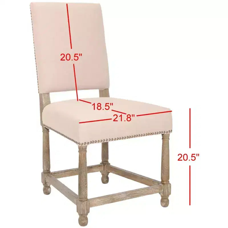 Faxon 20 H Side Chair With Nail Head Trim (Set of 2) - MCR4557 - Taupe - Safavieh Couture