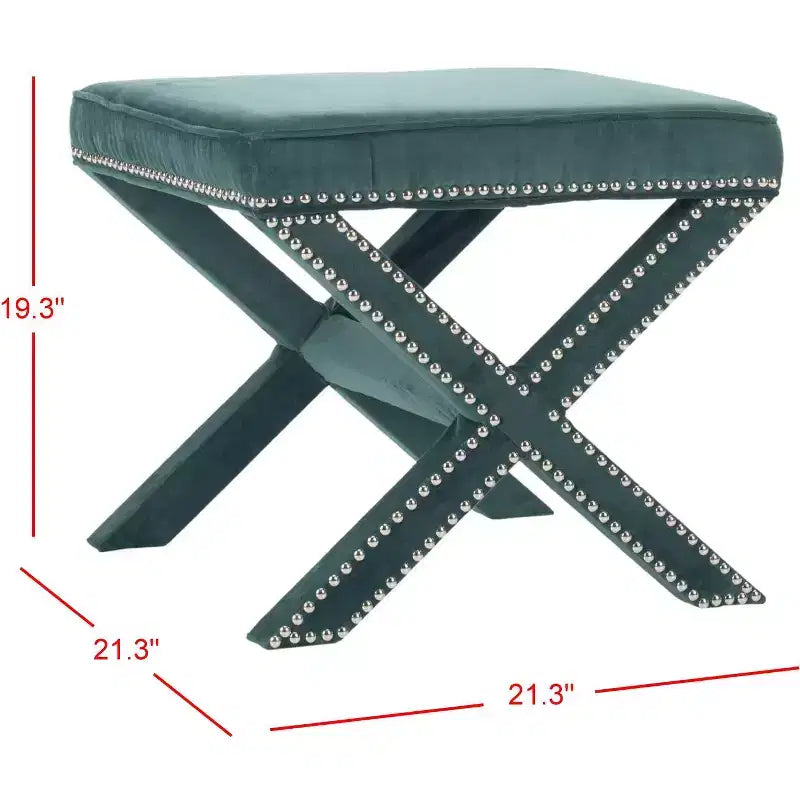 Palmer Ottoman With Silver Nailhead - MCR4589 - Safavieh