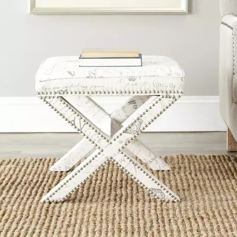 Palmer Ottoman With Silver Nailhead - MCR4589 - Safavieh