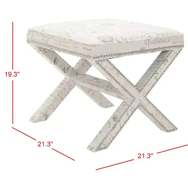 Palmer Ottoman With Silver Nailhead - MCR4589 - Safavieh