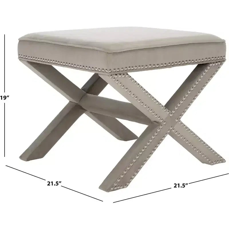 Palmer Ottoman With Silver Nailhead - MCR4589 - Safavieh