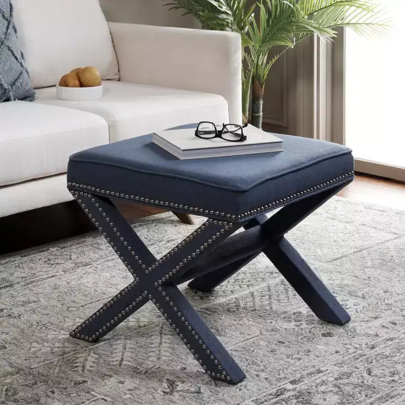 Palmer Ottoman With Silver Nailhead - MCR4589 - Safavieh