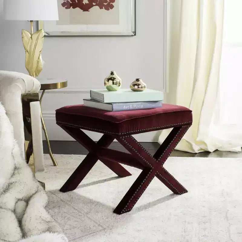 Palmer Ottoman With Silver Nailhead - MCR4589 - Safavieh