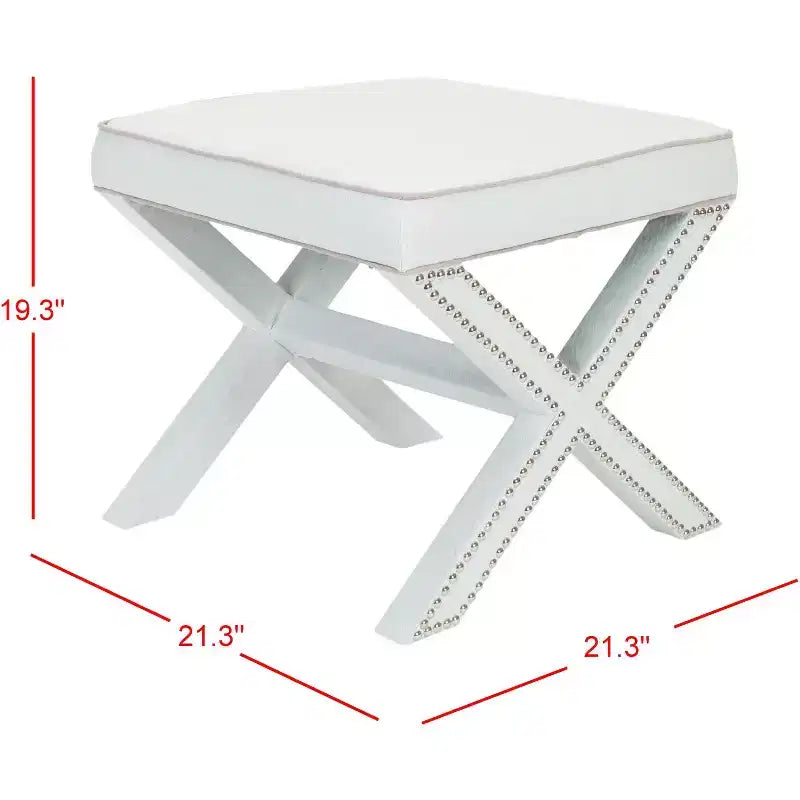 Palmer Ottoman With Silver Nailhead - MCR4589 - Safavieh