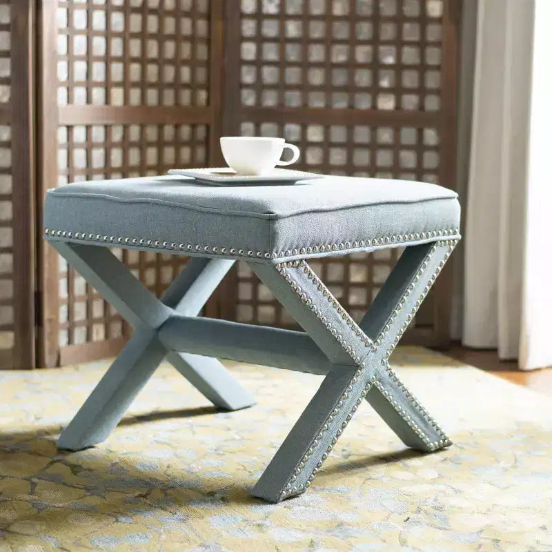Palmer Ottoman With Silver Nailhead - MCR4589 - Safavieh