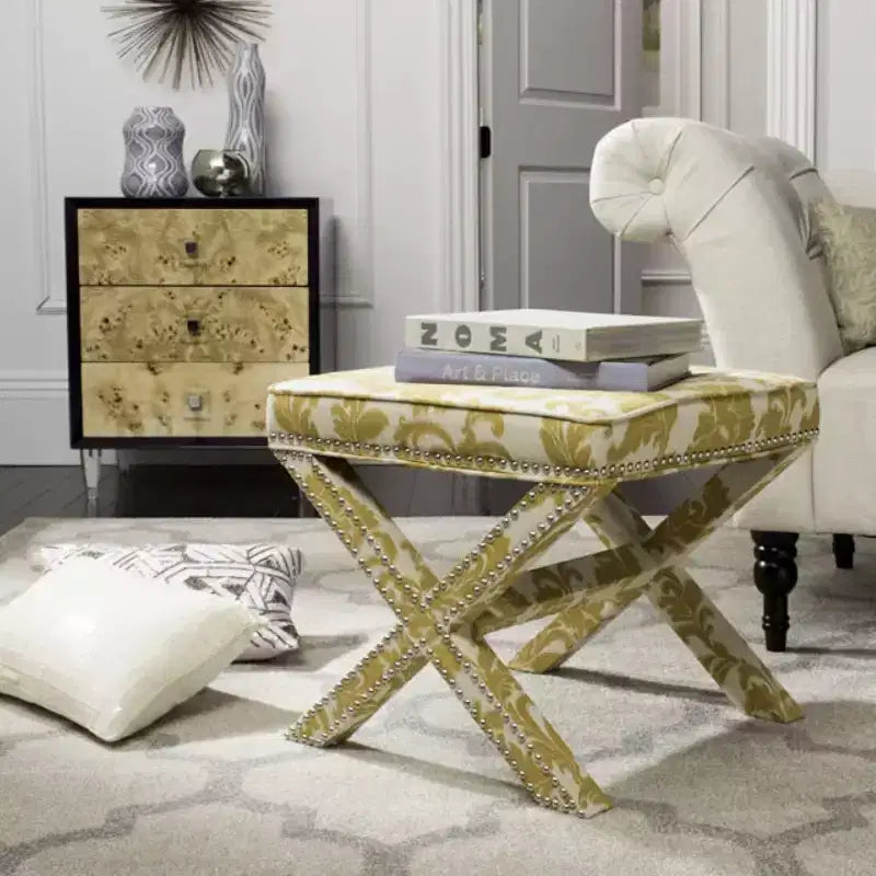 Palmer Ottoman With Silver Nailhead - MCR4589 - Safavieh