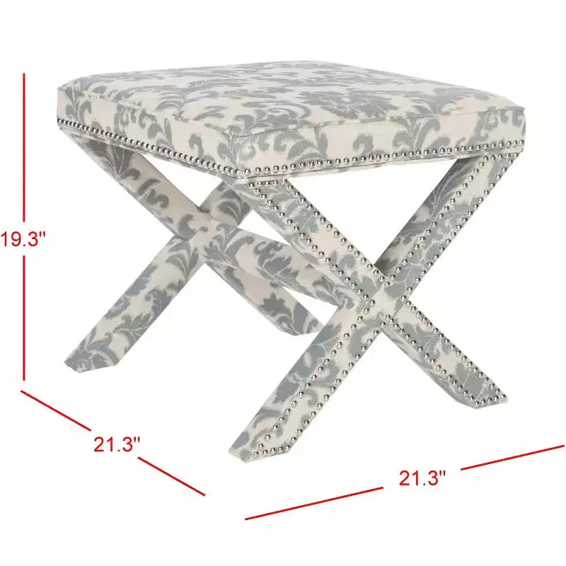 Palmer Ottoman With Silver Nailhead - MCR4589 - Safavieh
