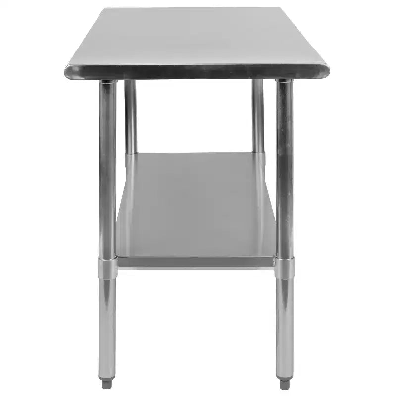 Emma and Oliver Stainless Steel 18 Gauge Prep and Work Table with Undershelf