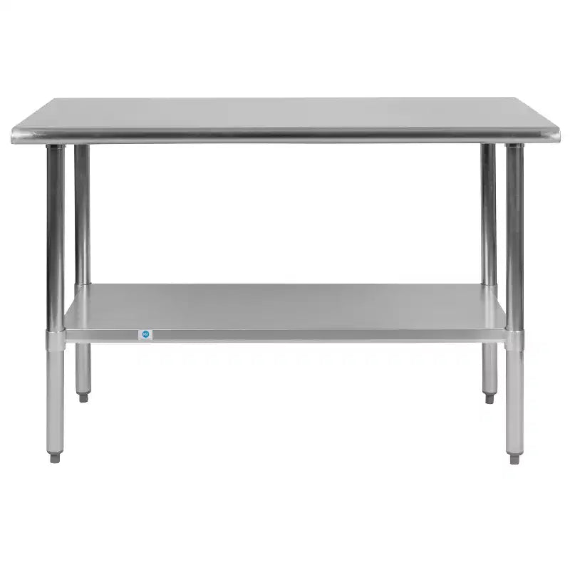 Emma and Oliver Stainless Steel 18 Gauge Prep and Work Table with Undershelf