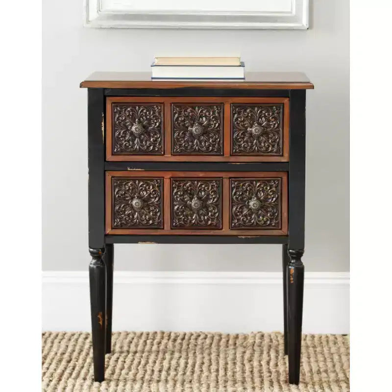 Kenneth Chairside Chest - AMH4052A - Dark Brown - Safavieh Couture