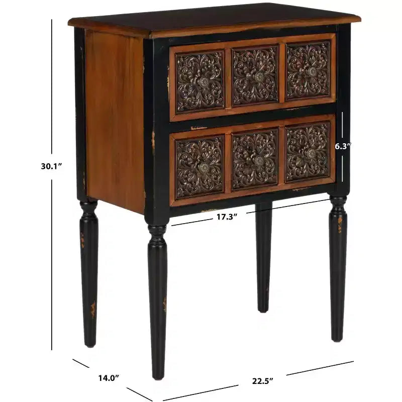 Kenneth Chairside Chest - AMH4052A - Dark Brown - Safavieh Couture