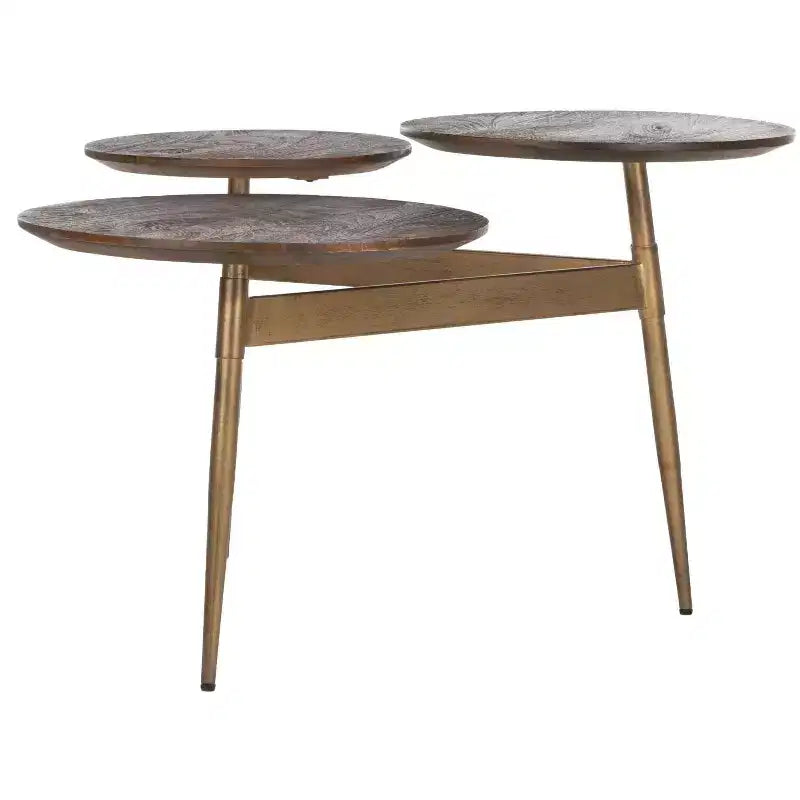 Ian 3 Circle Accent Table - ACC3702 - Rustic Honey/Gold - Safavieh