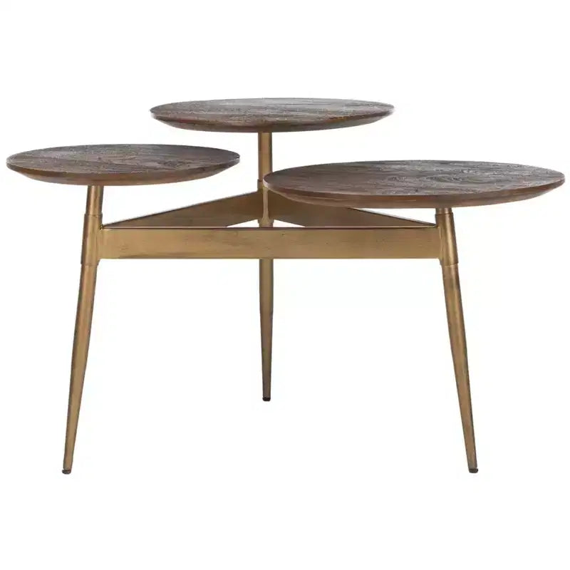 Ian 3 Circle Accent Table - ACC3702 - Rustic Honey/Gold - Safavieh