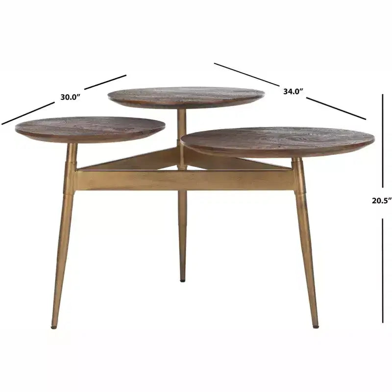 Ian 3 Circle Accent Table - ACC3702 - Rustic Honey/Gold - Safavieh
